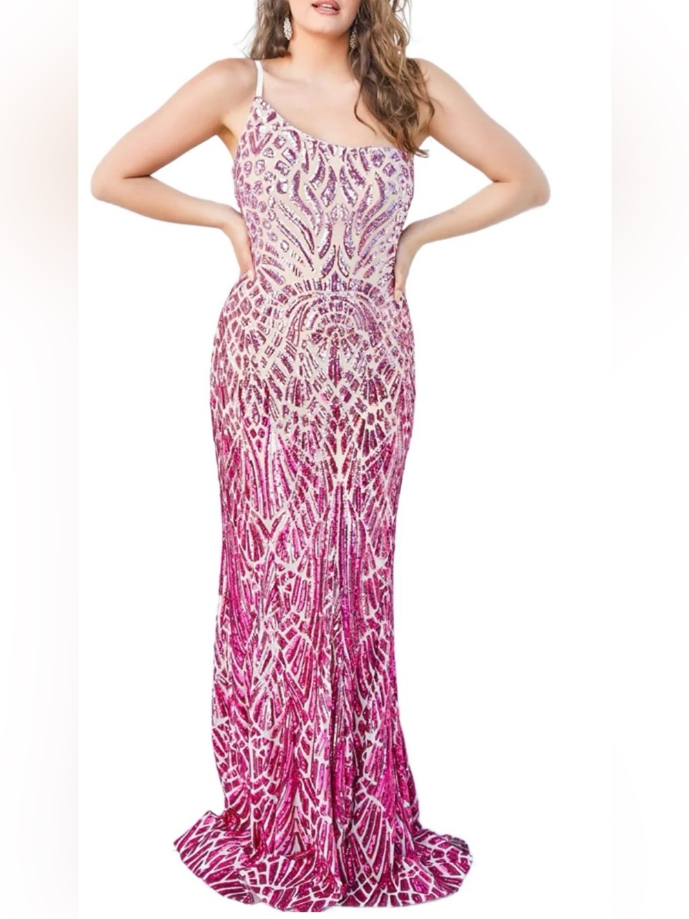 Embellished Sequin Gown
JOVANI PINK FUCHSIA